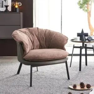 كرسي بذراعين مودرن جلد مريح