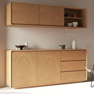 خزانة مع وحدة رفوف جدارية