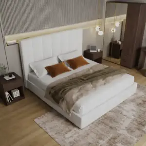 سرير قماش رمادي | سرير كاميليا