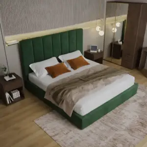 سرير قماش رمادي | سرير كاميليا