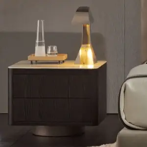 طاولة سرير جانبية بسطح رخامي