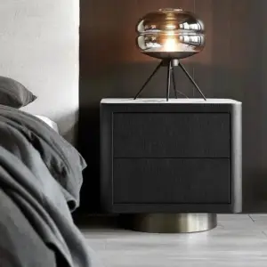 طاولة سرير جانبية بسطح رخامي