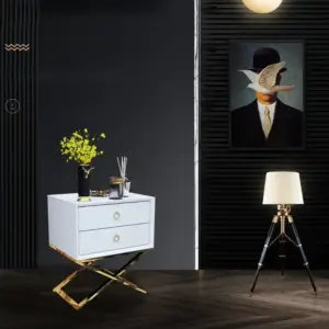 طاولات جانبية للسرير مودرن بقاعدة ستيل