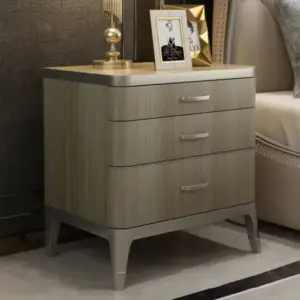 طاولة سرير جانبية مصنوعة من خشب