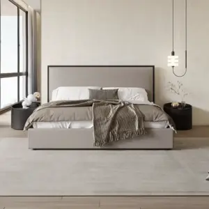 طاولة سرير جانبية خشبية بتصميم دائري