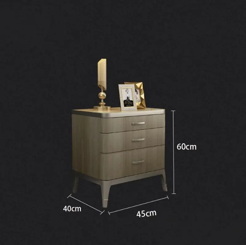 طاولة سرير جانبية مصنوعة من خشب