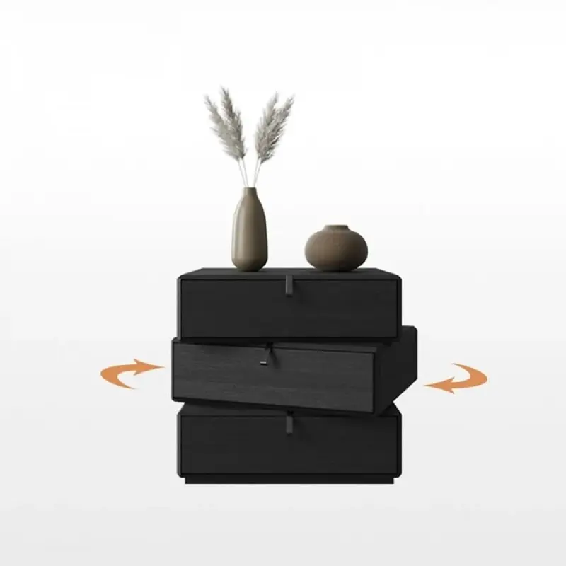 كومودينو مودرن اسود بأدراج متحركة