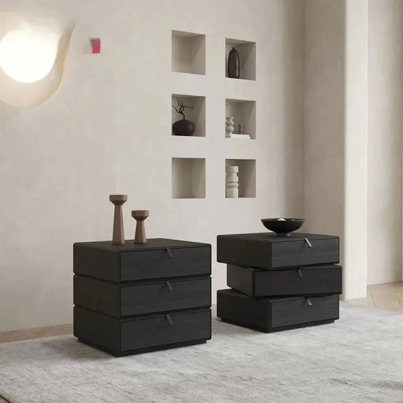 كومودينة (4) كومودينو مودرن اسود بأدراج متحركة