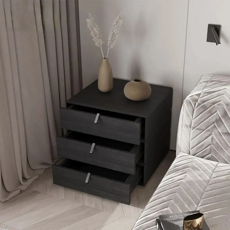 كومودينو مودرن اسود بأدراج متحركة