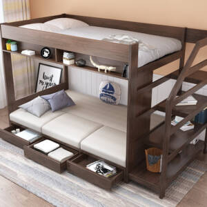 سرير اطفال بدورين مع اريكة سرير سفلية