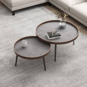 طقم طاولات قهوة خشبية