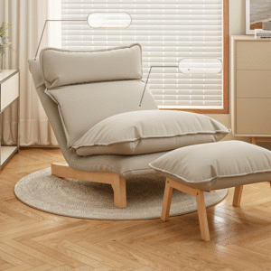 كرسي مودرن للاسترخاء مع مسند للقدم