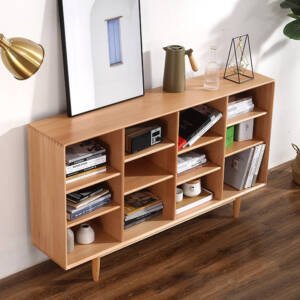 وحدة تخزين خشبية بعدة ارفف