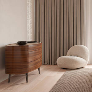 خزينة جانبية منحنيه خشبي حديث