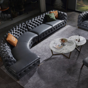 ركنة جلدية مقوسة مع كرسي مفرد