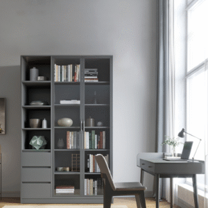 وحدة تخزين خشبية بأدراج