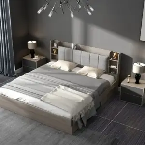 سرير نوم مع كمودينة بتصميم فاخر وحديث