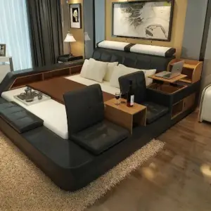 سرير جلدي فاخر من التصميم الايطالي