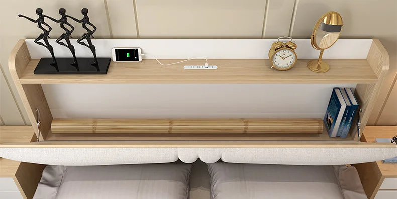 سرير نوم بمساحة تخزين بتصميم أنيق مميز