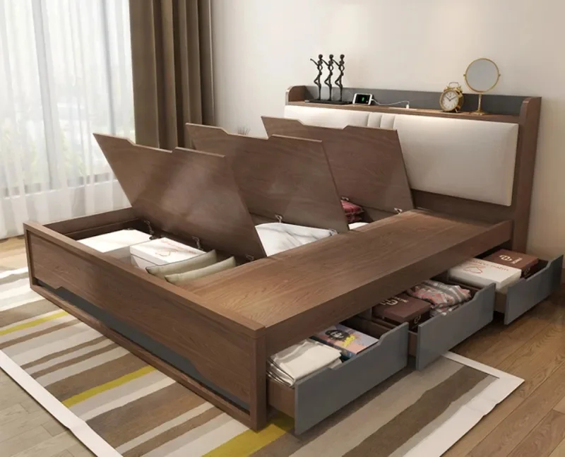 سرير-نوم (4) سرير نوم بمساحة تخزين بتصميم أنيق مميز