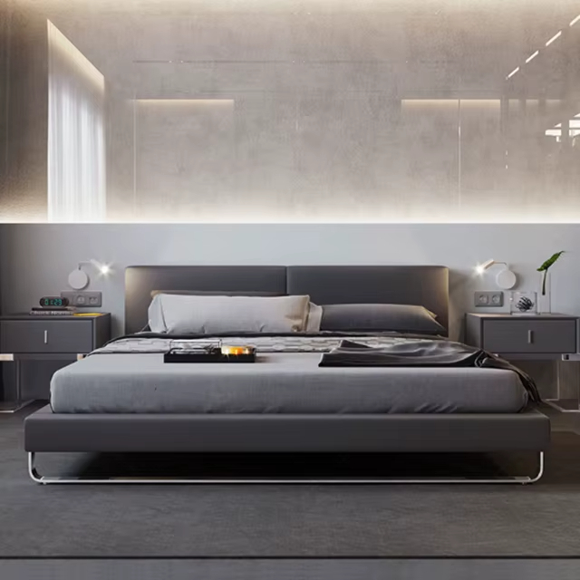 سرير-نوم (5) سرير نوم جلد فاخر