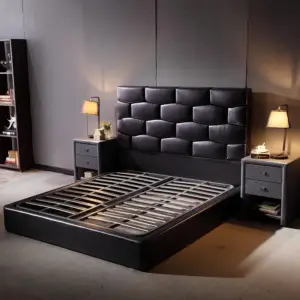 سرير نوم جلد من تصميم جولينا