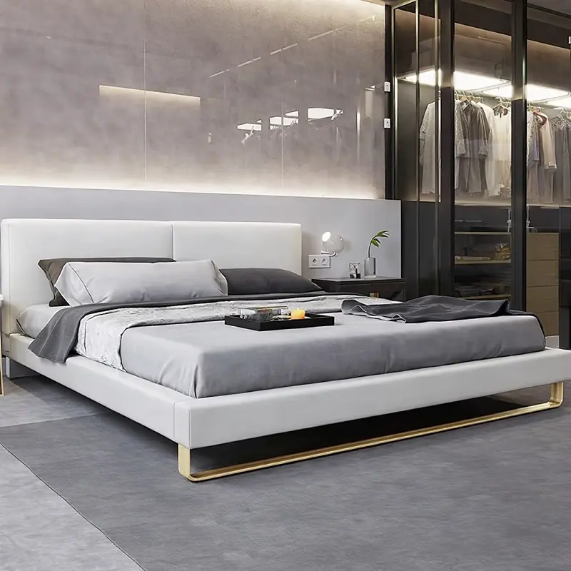 سرير-نوم (9) سرير نوم جلد فاخر